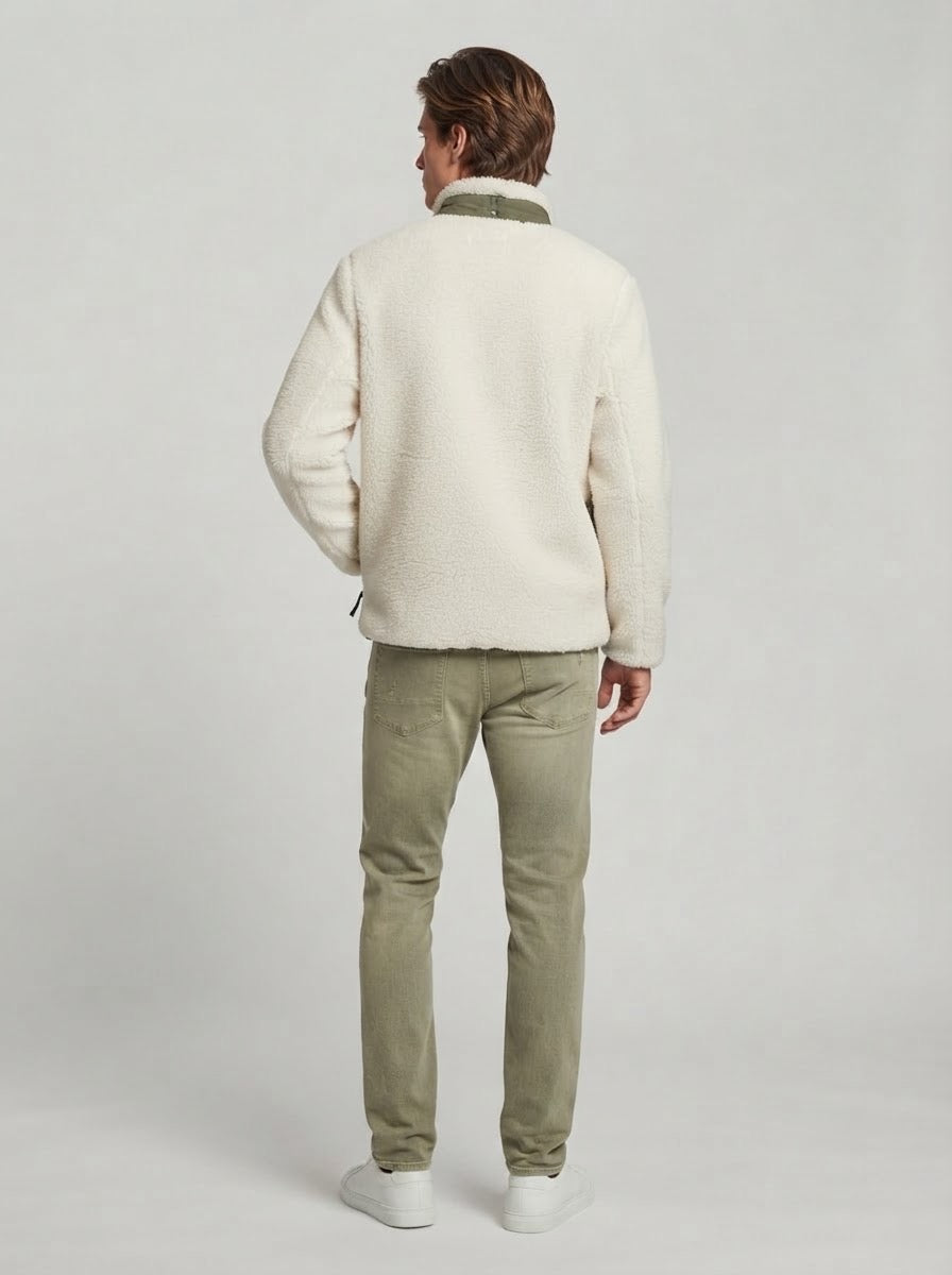 Giacca sherpa uomo Saint Barth avorio
