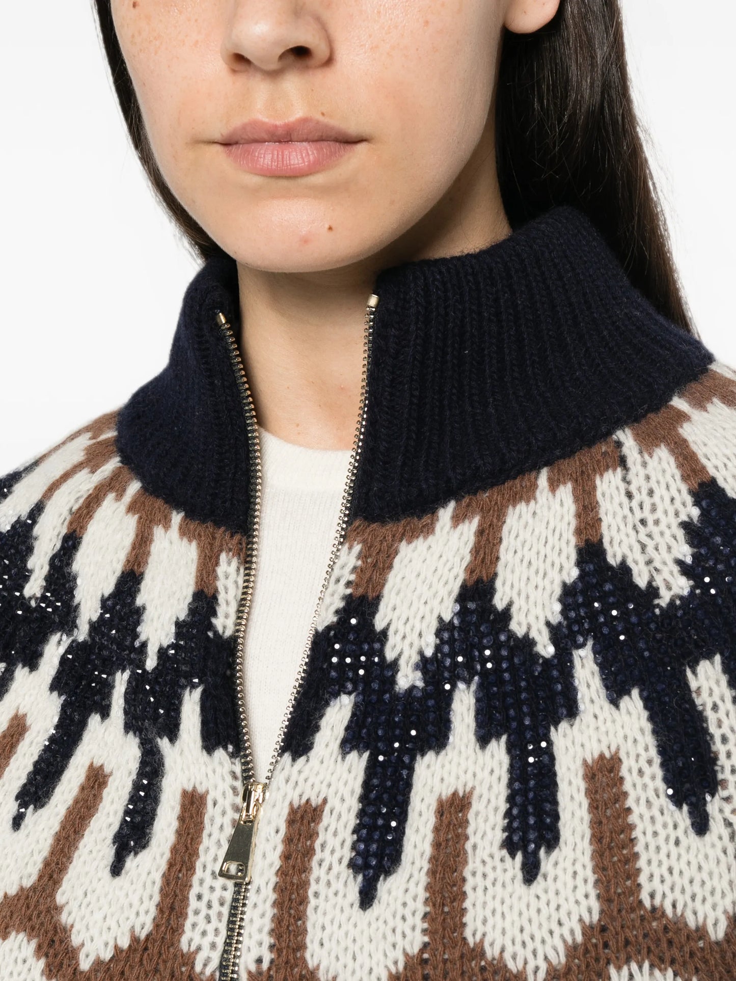 Cardigan navy con strass Ermanno Firenze