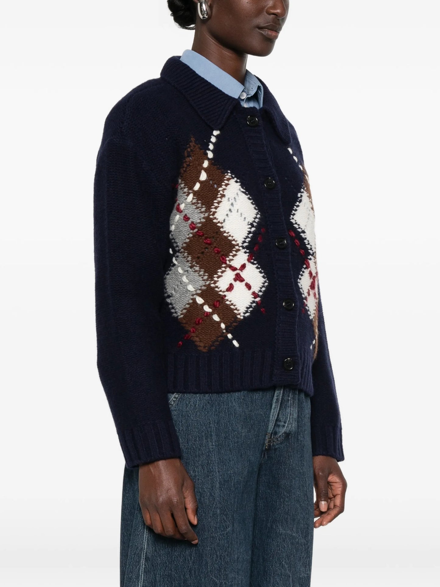 Cardigan navy rombi Ermanno Firenze