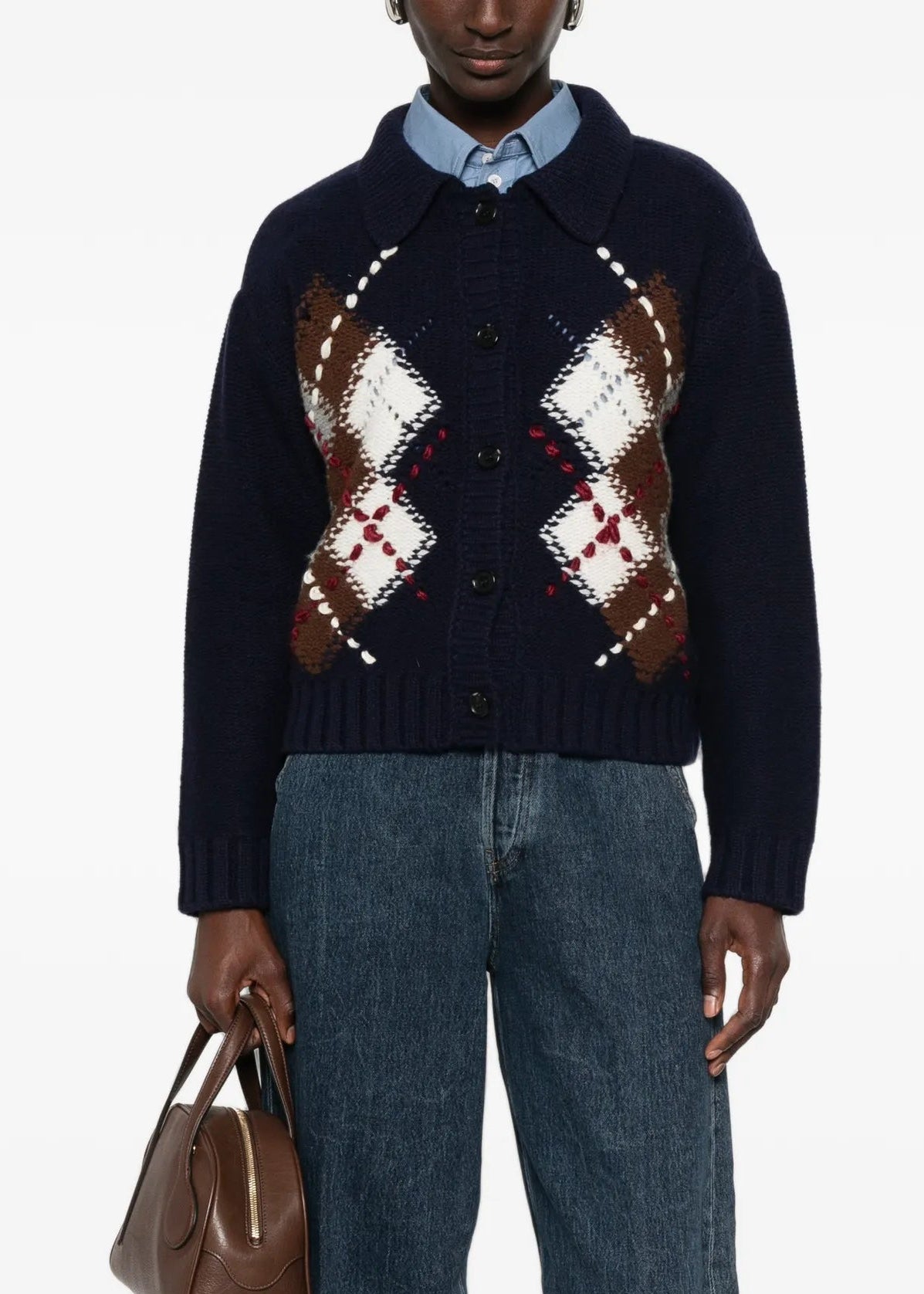 Cardigan navy rombi Ermanno Firenze