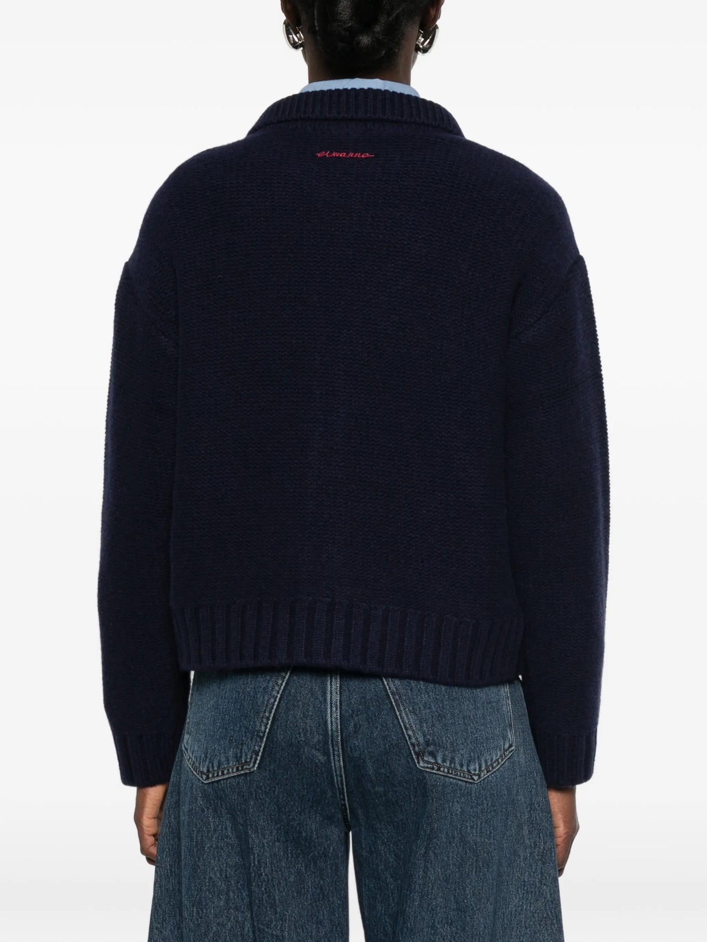 Cardigan navy rombi Ermanno Firenze