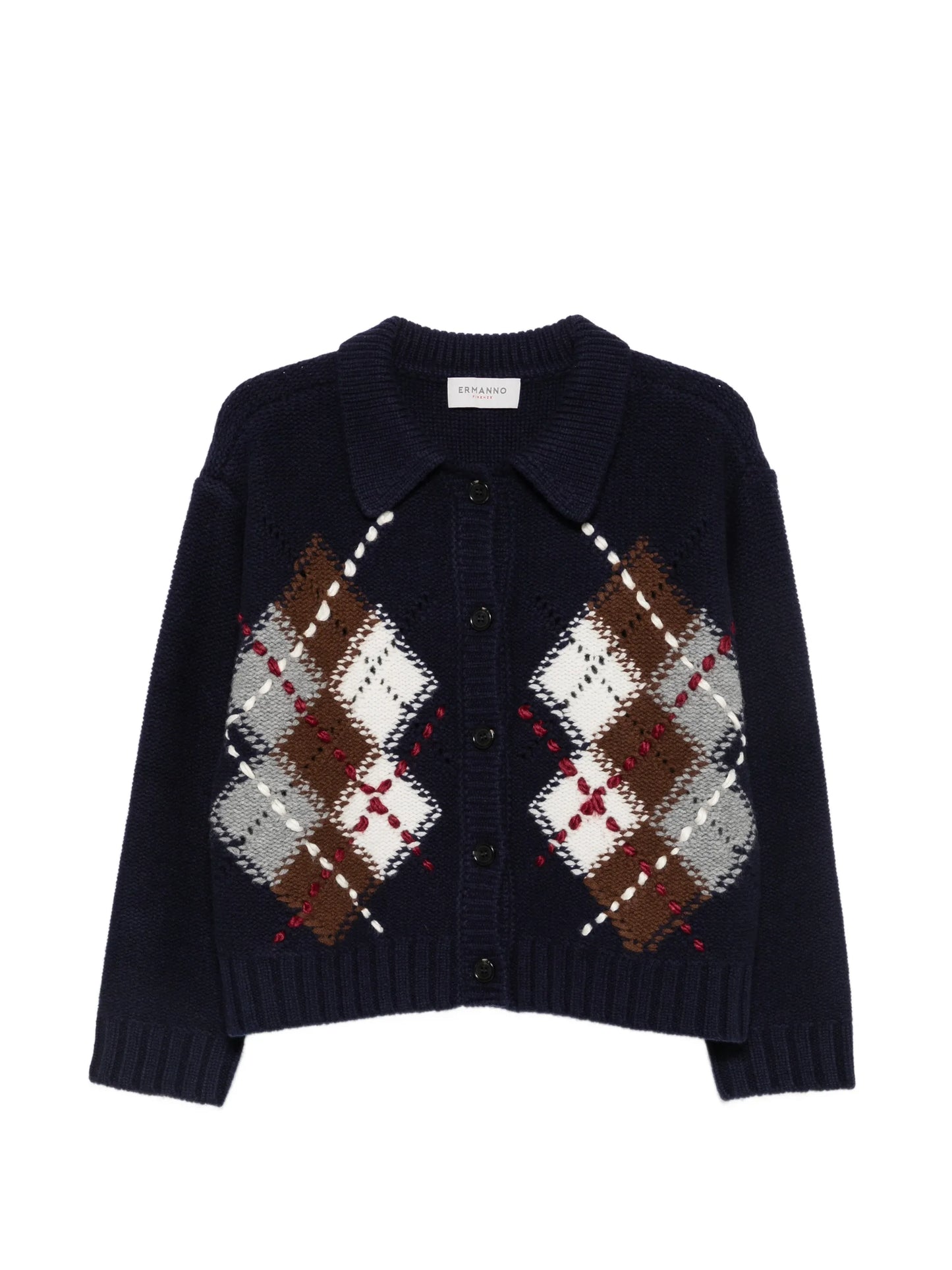 Cardigan navy rombi Ermanno Firenze