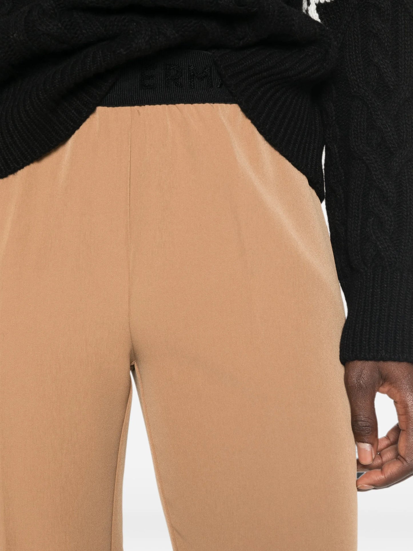 Pantalone stretch gamba dritta cammello Ermanno