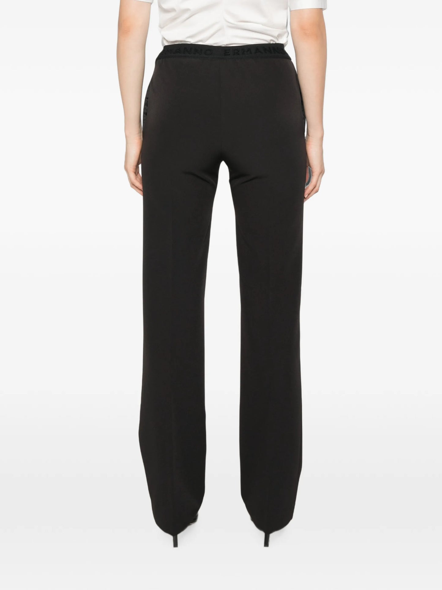 Pantalone stretch gamba dritta nero Ermanno
