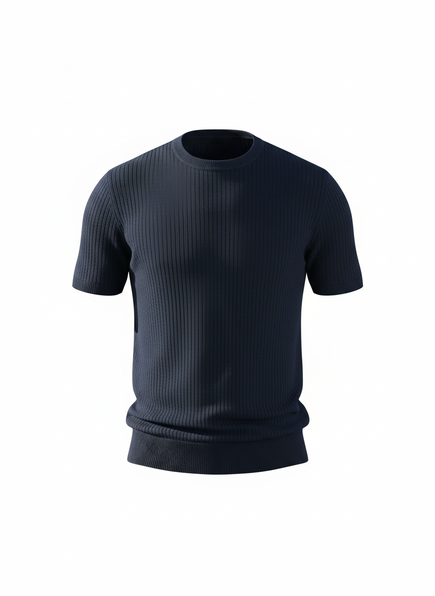 Maglia girocollo blu rigata Ammond