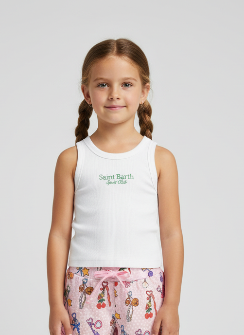 Crop Top costine bianco MC2