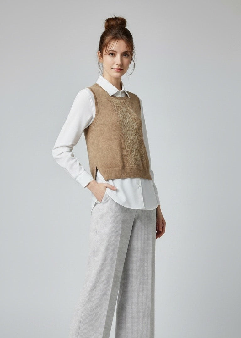 Gilet in maglia e pizzo Ermanno Firenze