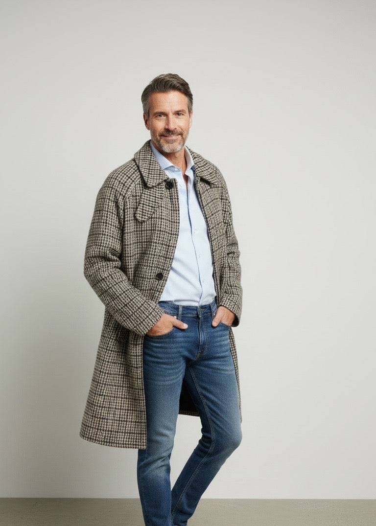 Cappotto in tweed pied de poule
