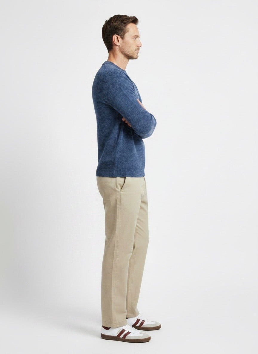 Maglia girocollo denim bouclé lana Ammond