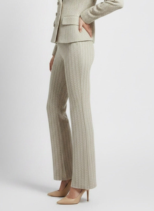 Panta flare beige chevron Pho Firenze