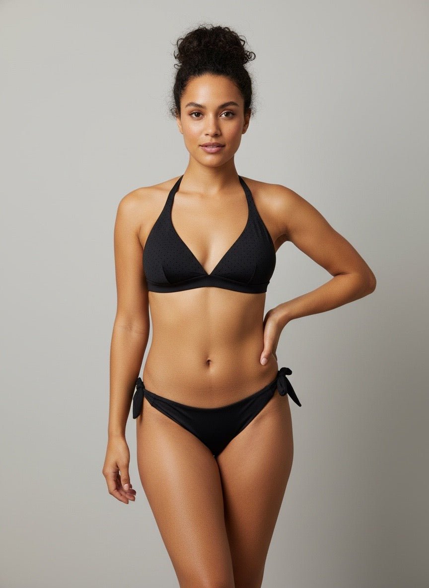 Bikini triangolo strass nero Fisico