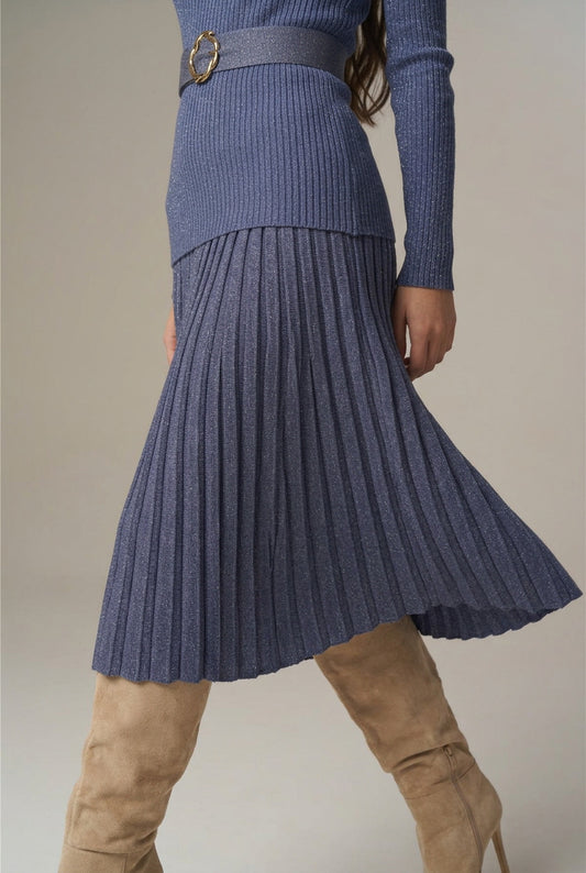 Gonna in maglia plissettata denim Pho