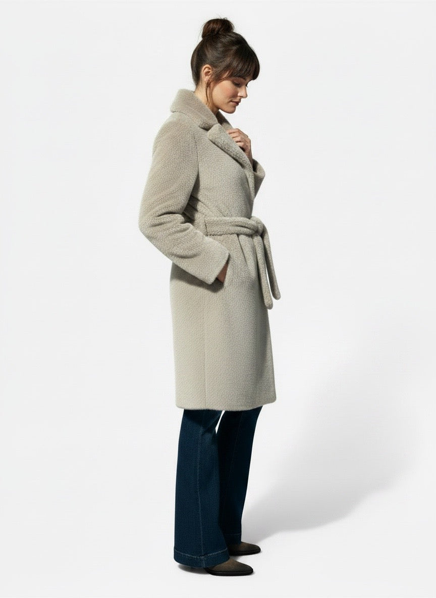 Cappotto eco pelliccia sabbia Duno