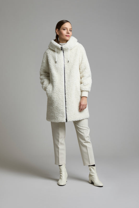 Giaccone curly panna