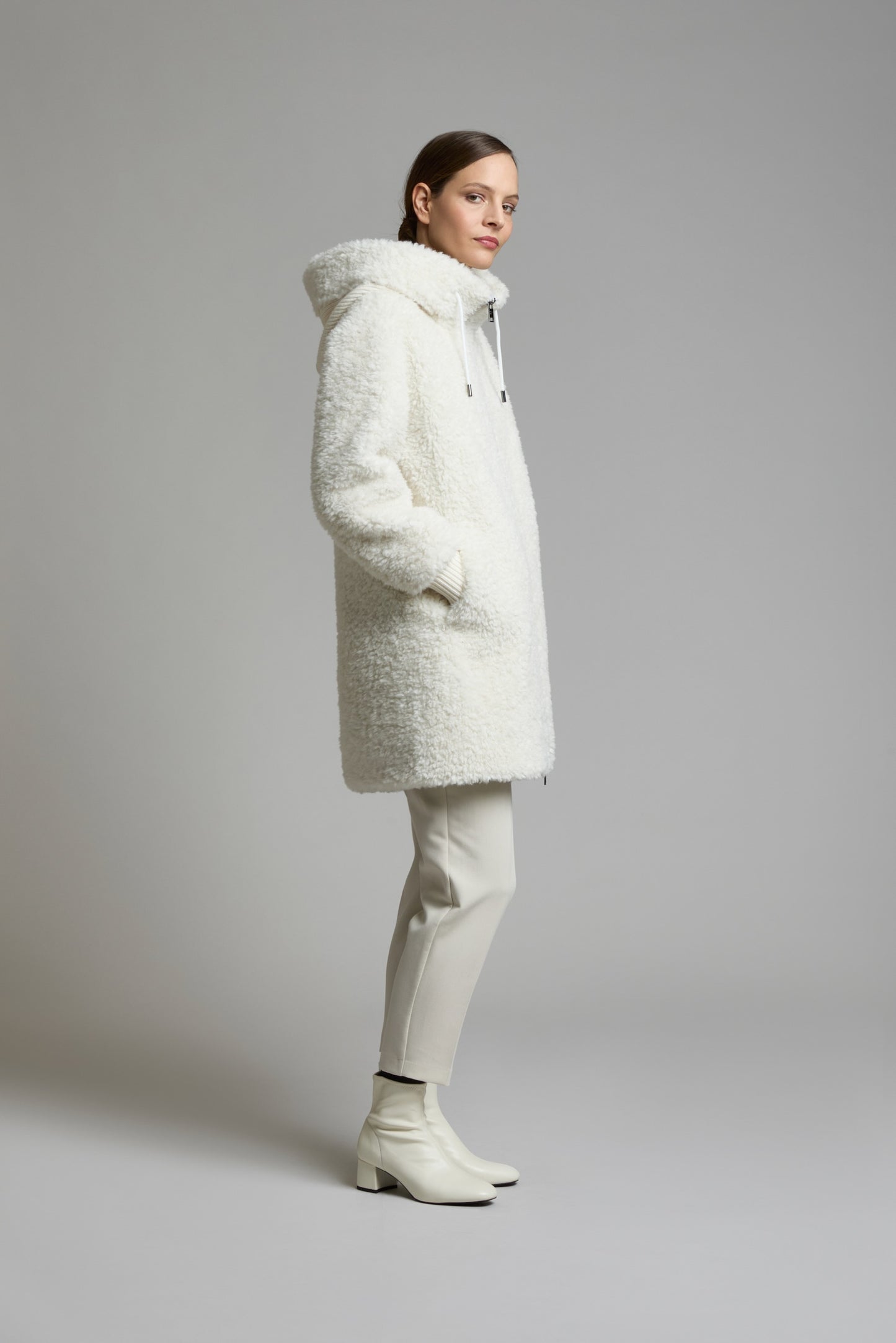 Giaccone curly panna