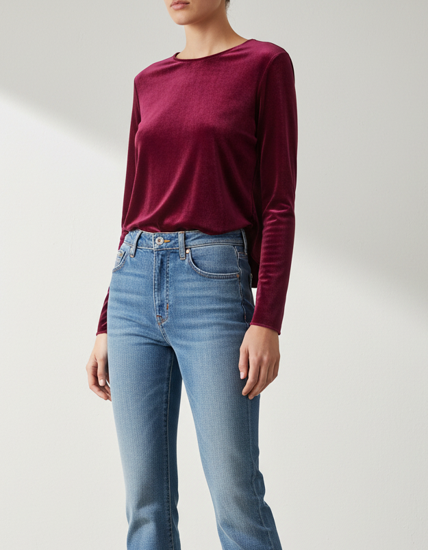 Blusa velvet amaranto