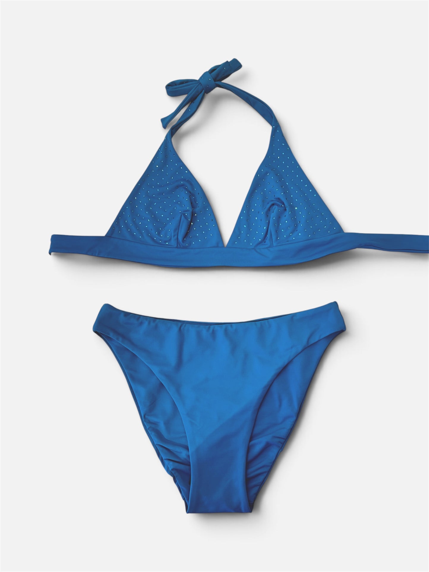 Bikini triangolo strass turchese Fisico