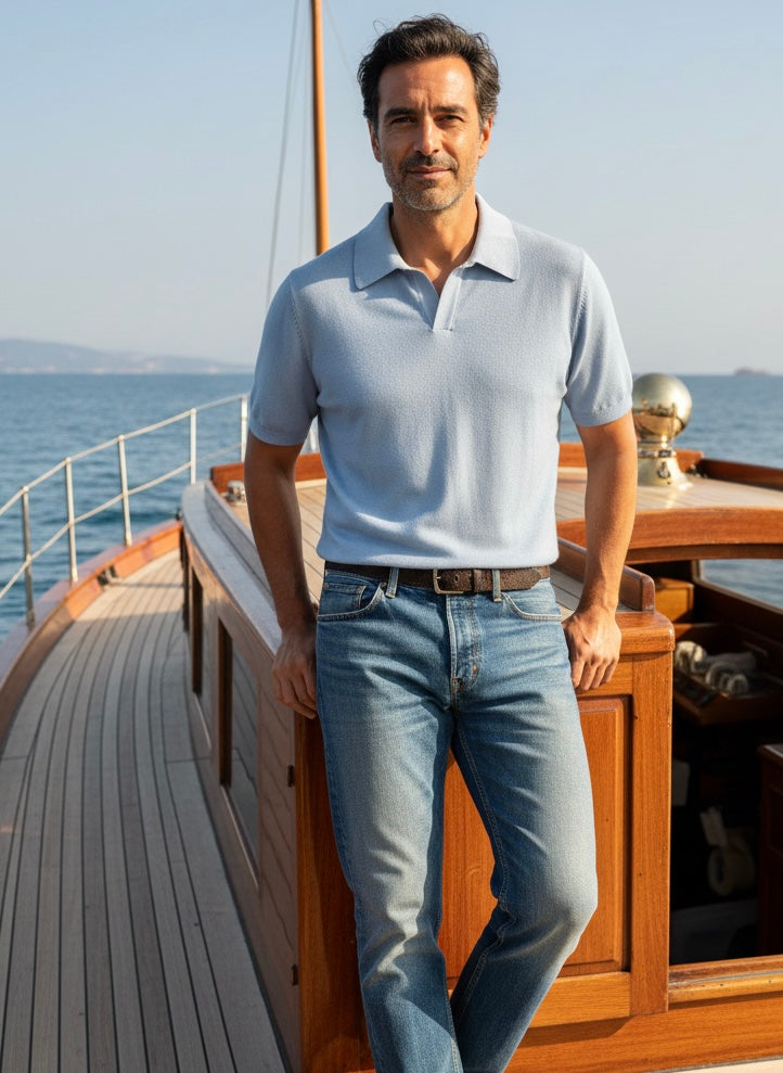 Polo azzurro vintage Ammond