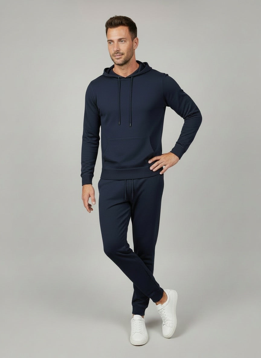 Maglione con cappuccio in lana blu Saint Barth
