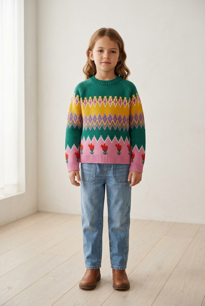 Maglione Fair Isle Tulipano