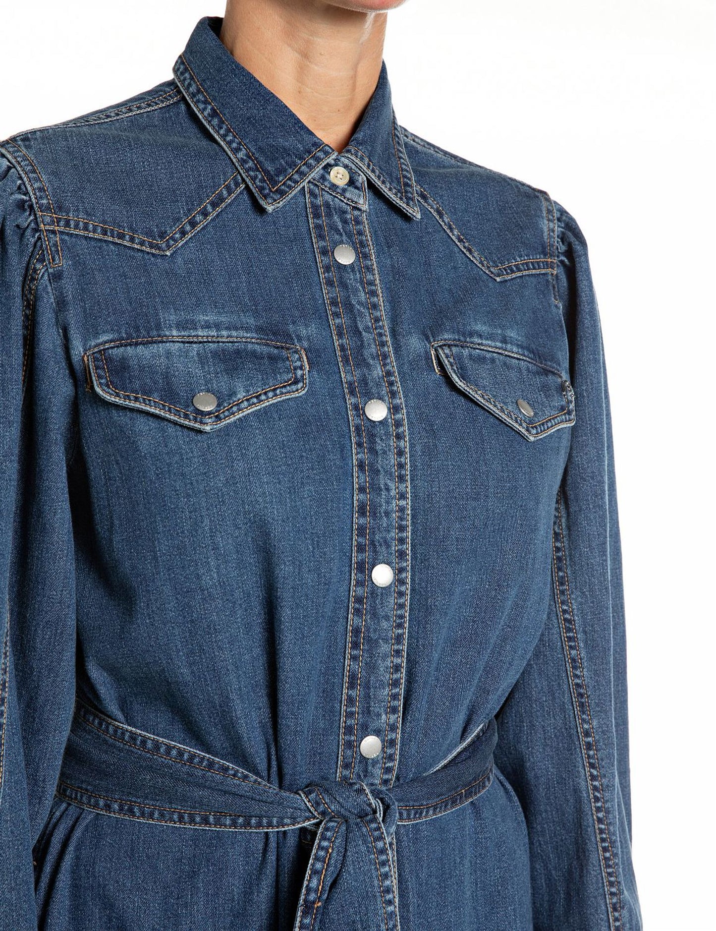 Abito chemisier lungo denim Replay