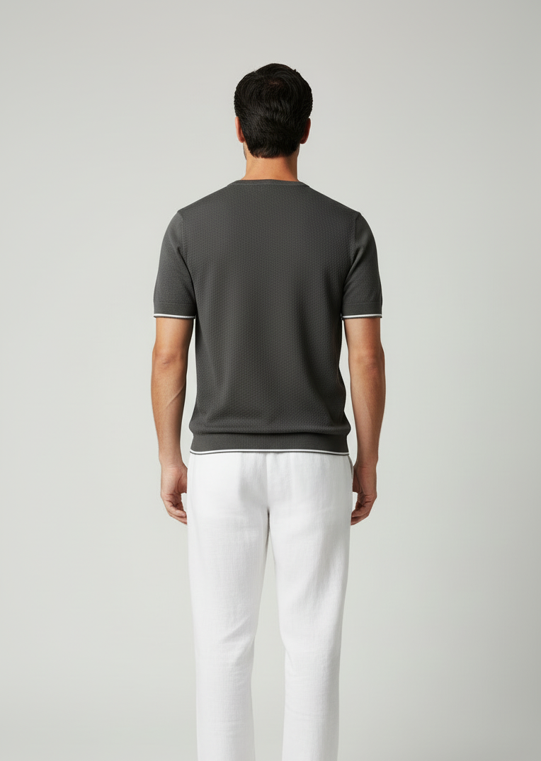 Maglia mezza manica jacquard