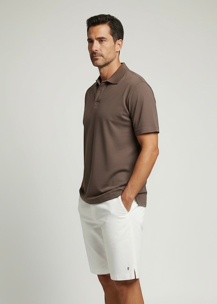 Polo Key jersey marrone
