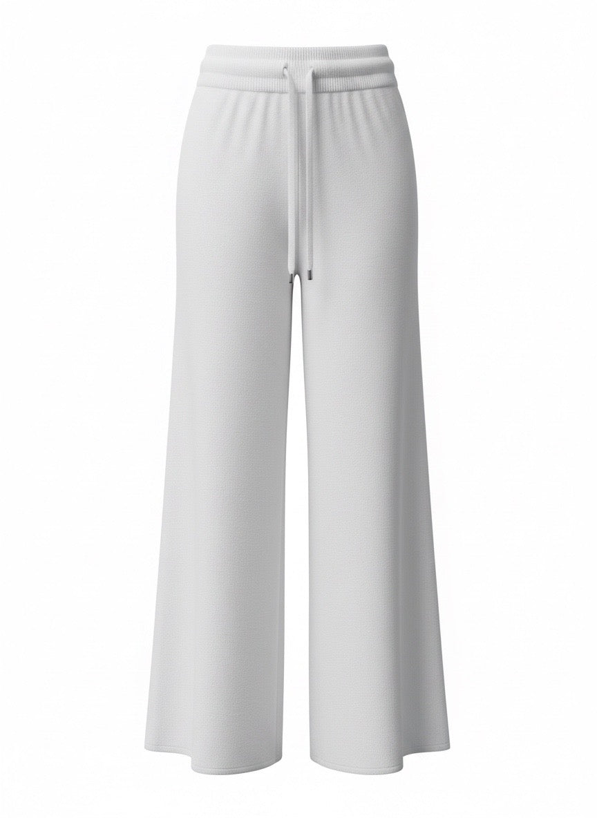 Pantaloni in maglia panna