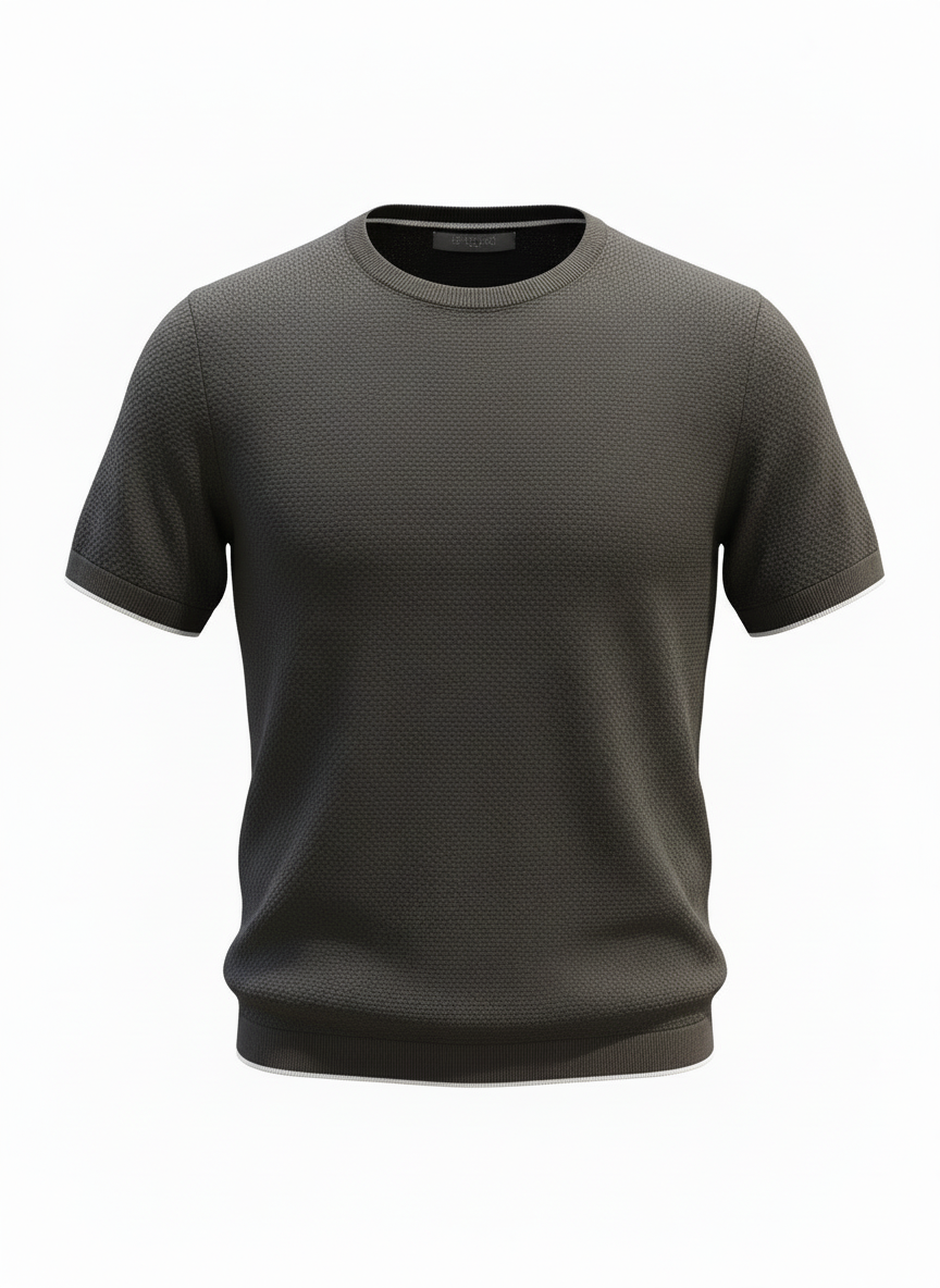 Maglia mezza manica jacquard