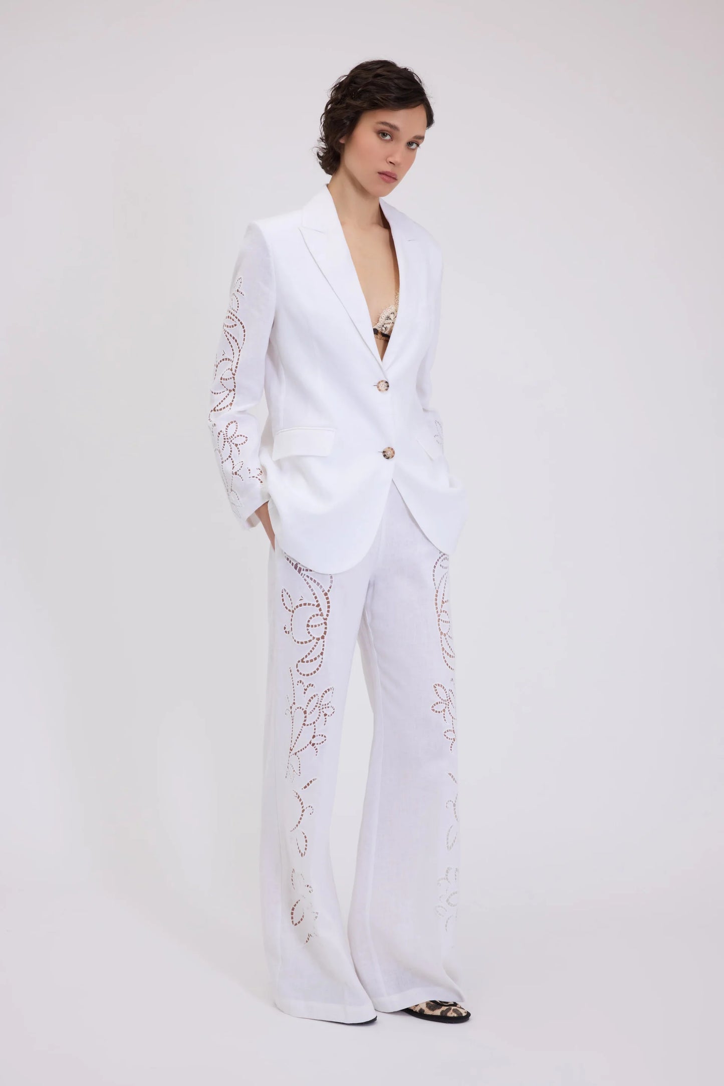 Pantaloni in lino Ermanno Firenze