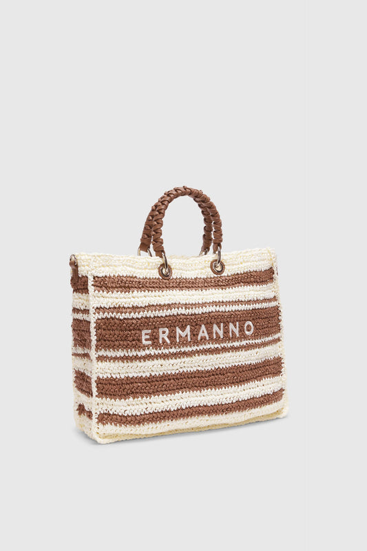 Borsa rafia righe Ermanno Firenze