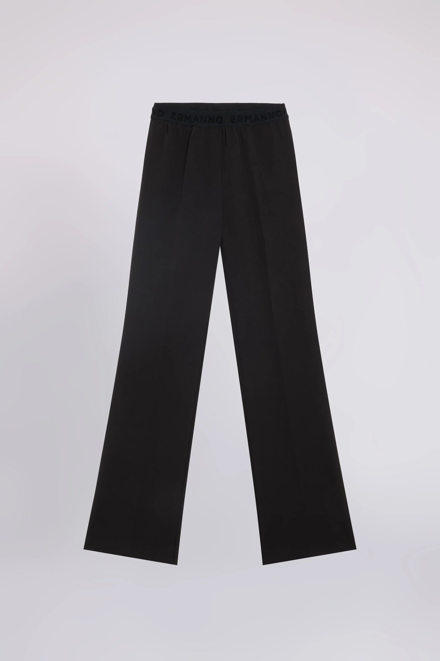 Pantalone stretch gamba dritta nero Ermanno