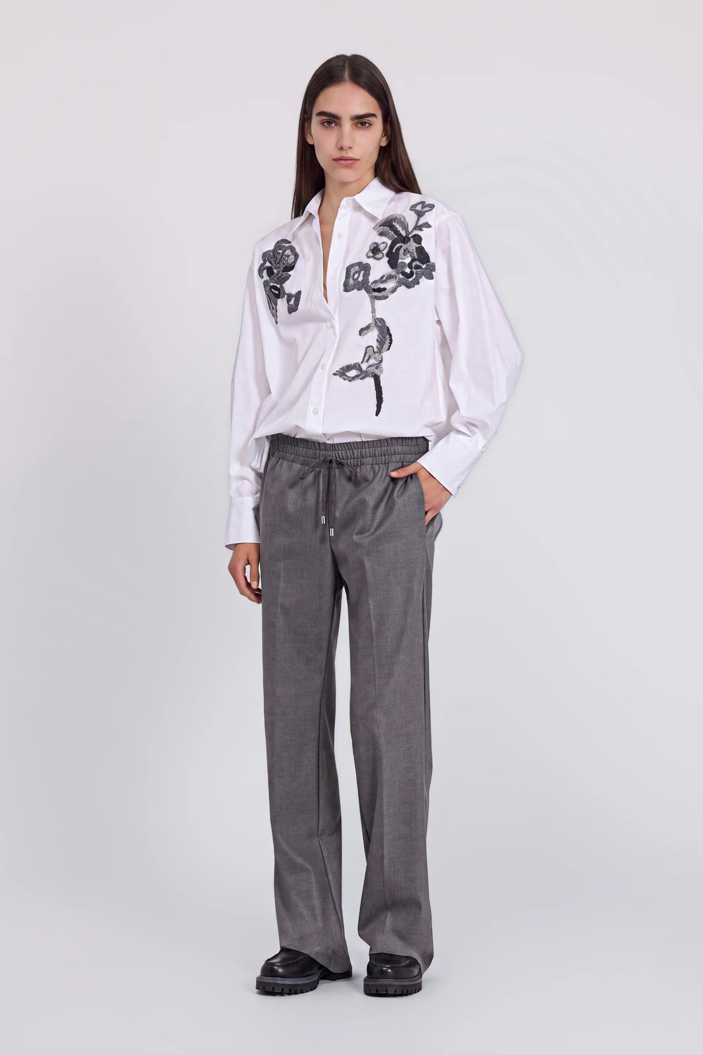 Pantalone grigio gamba dritta jogger Ermanno