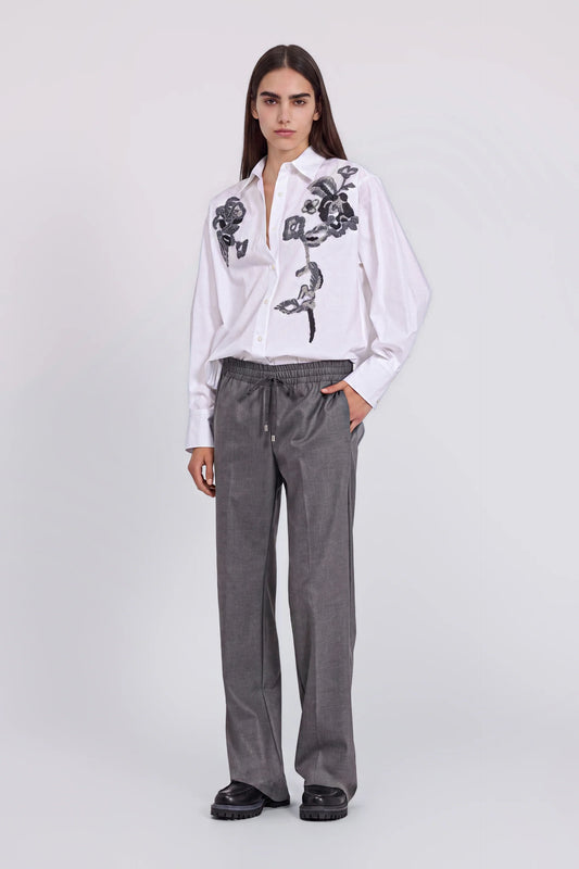 Pantalone grigio gamba dritta jogger Ermanno