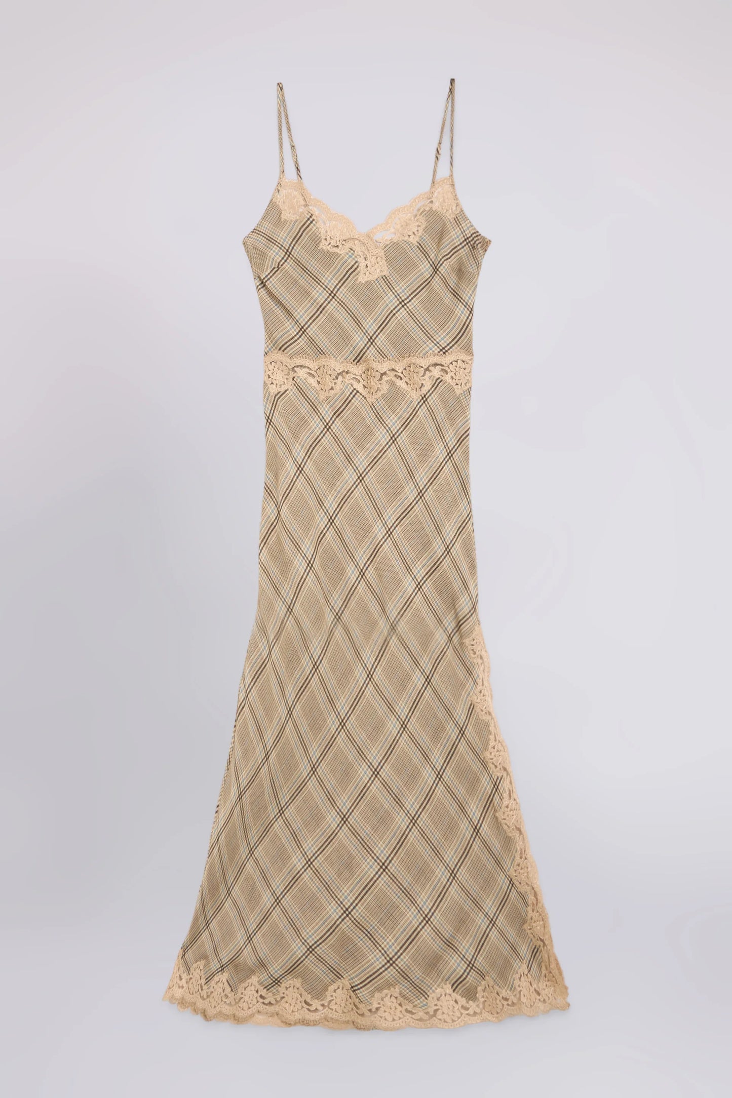 Slip dress galles e pizzo champagne Ermanno