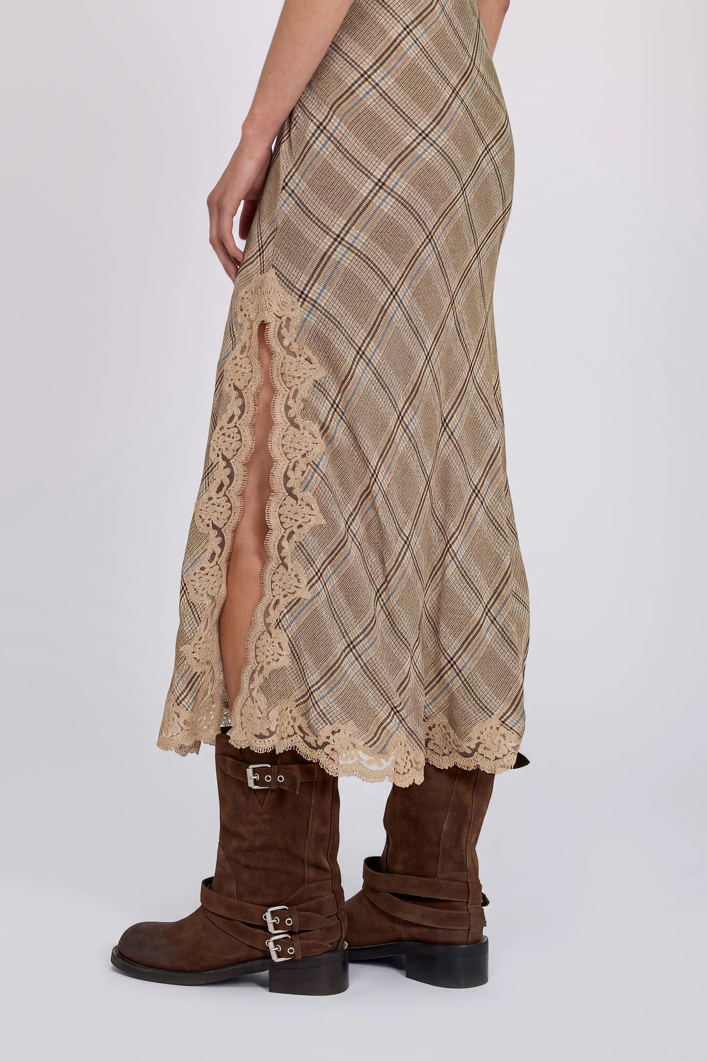 Slip dress galles e pizzo champagne Ermanno