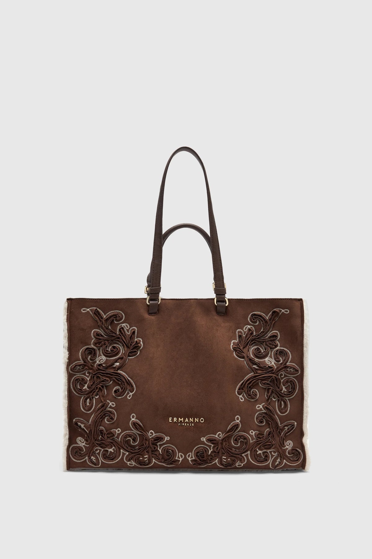 Borsa shopping ricamata Ermanno