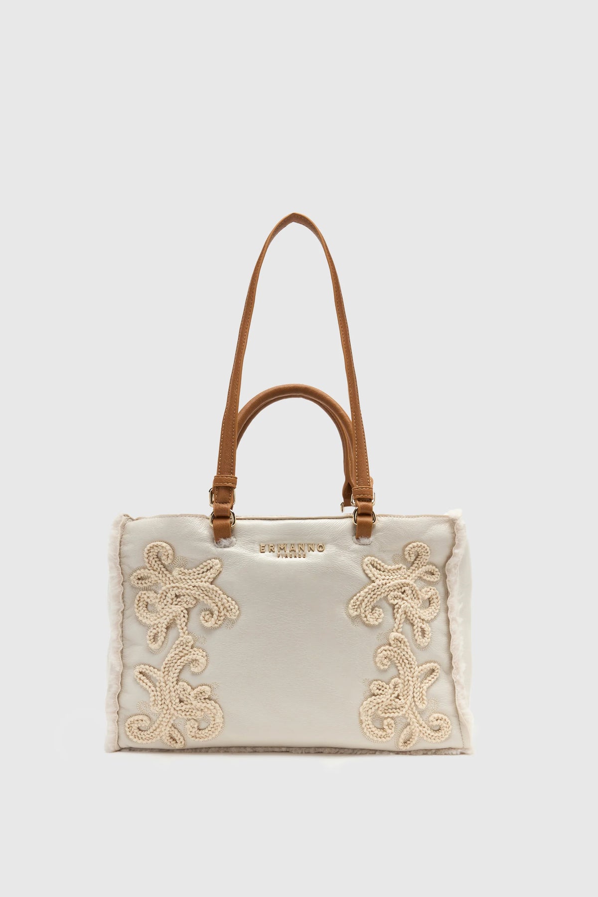 Borsa shopping ricamata Ermanno