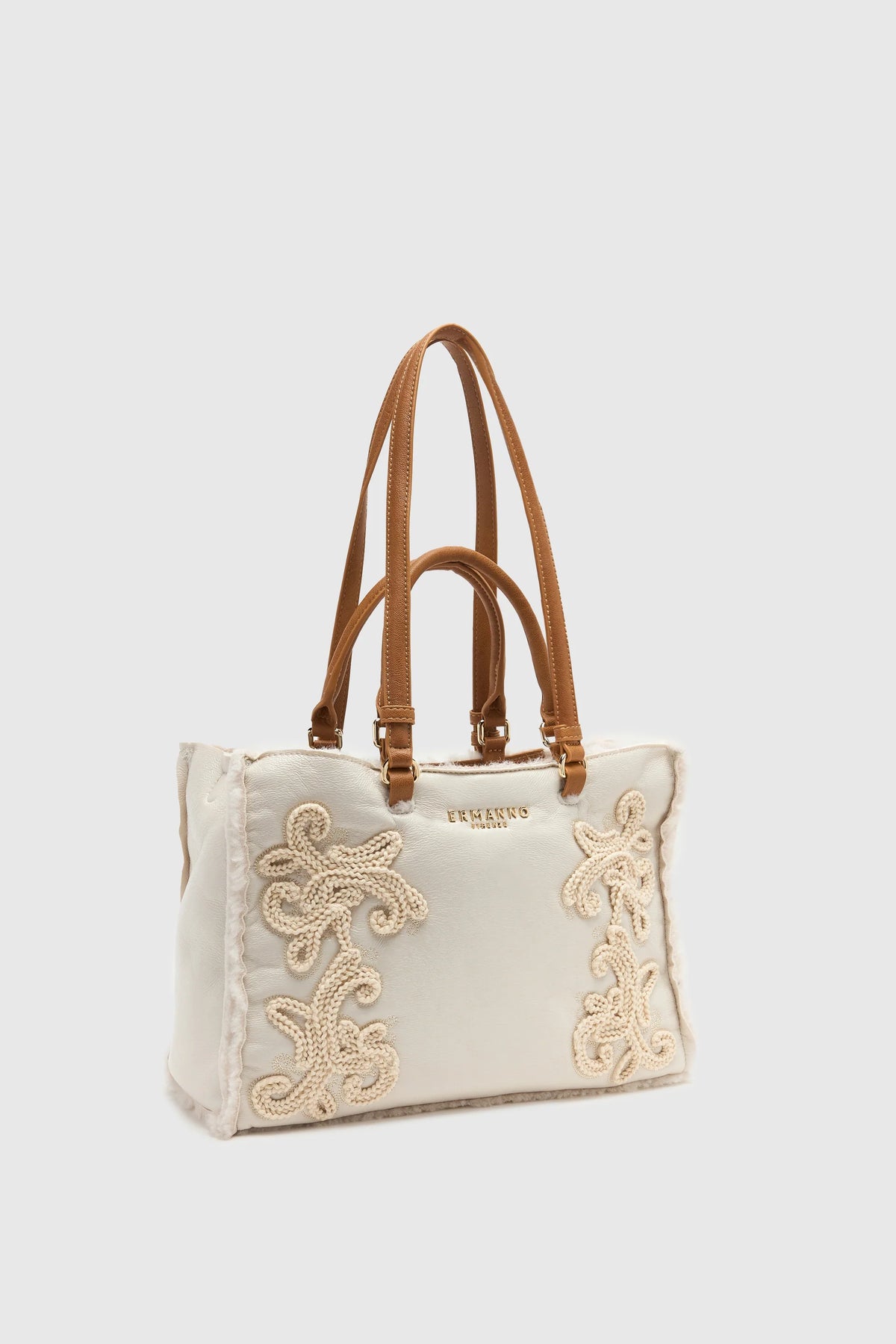 Borsa shopping ricamata Ermanno