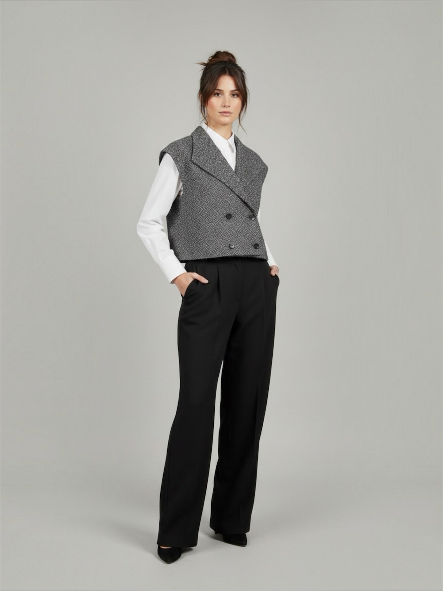 Gilet spinato grigio Windsor