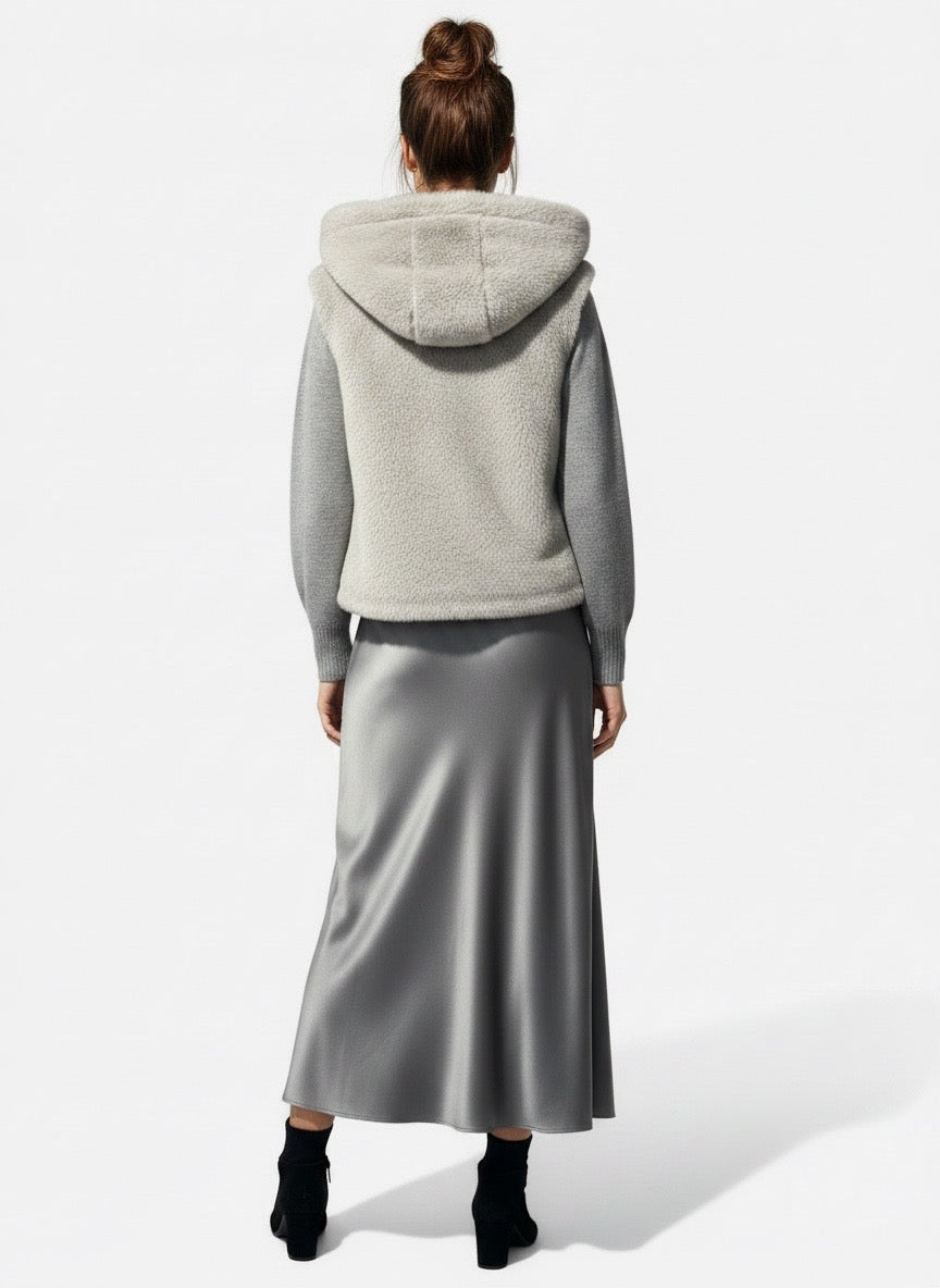 Gilet eco visone grigio perla Terzo Piano
