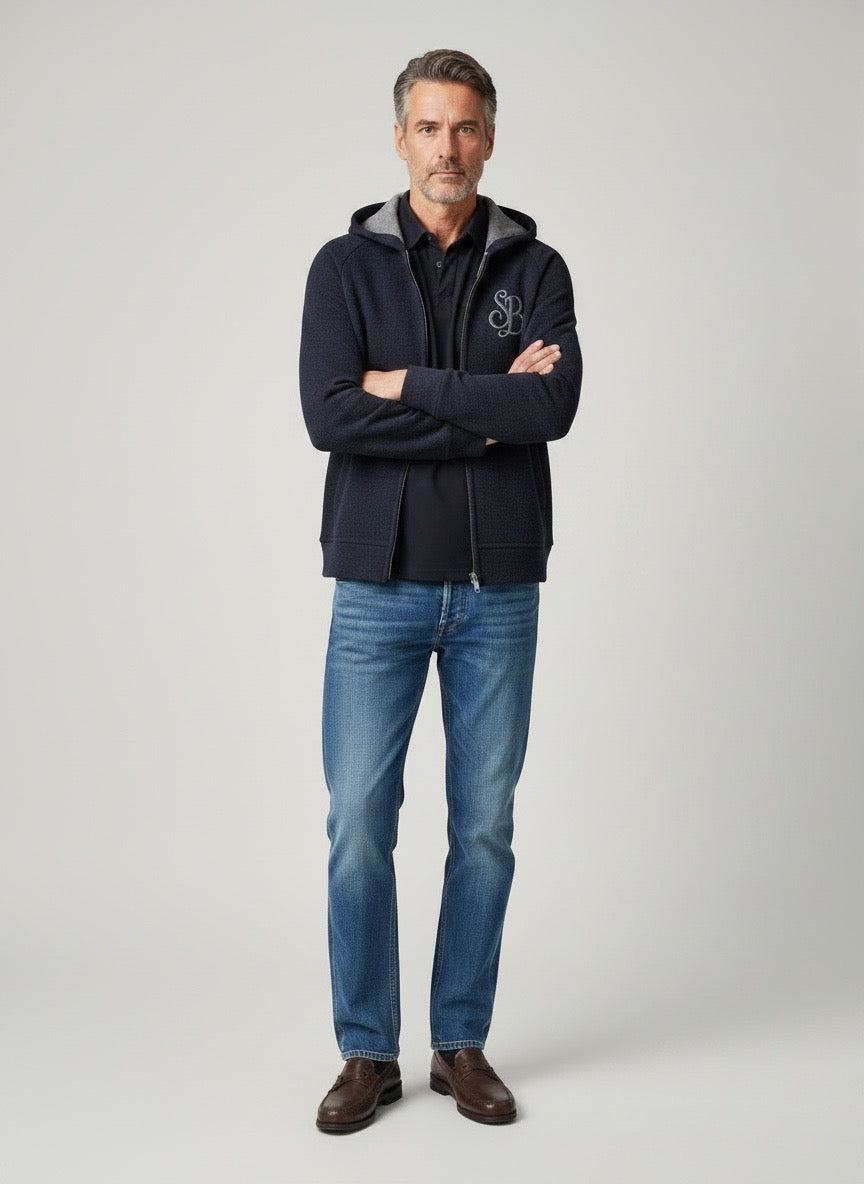 Giacca in maglia blu Saint Barth