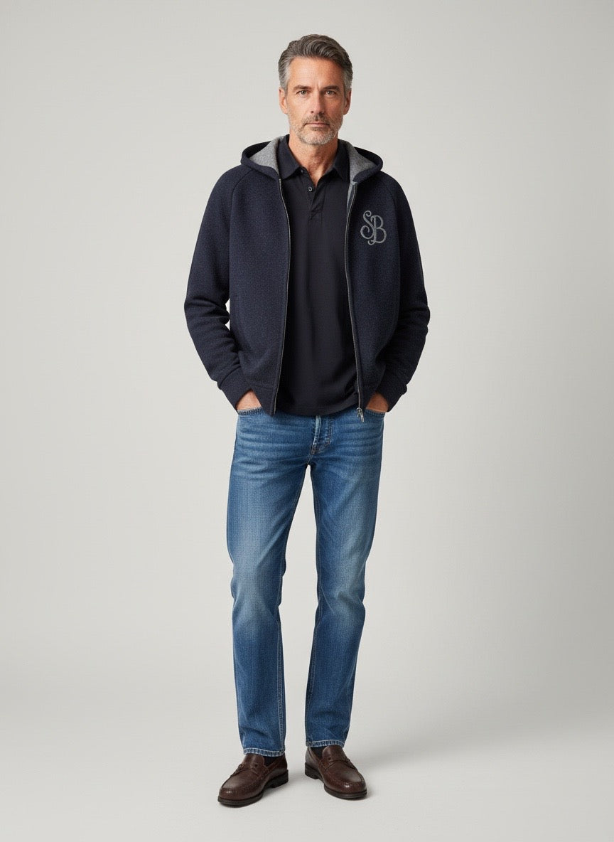 Giacca in maglia blu Saint Barth