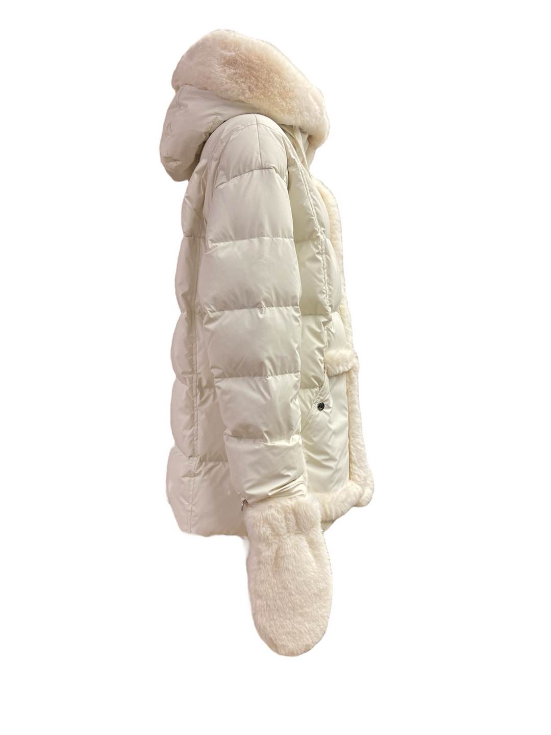 Piumino bianco con manopole