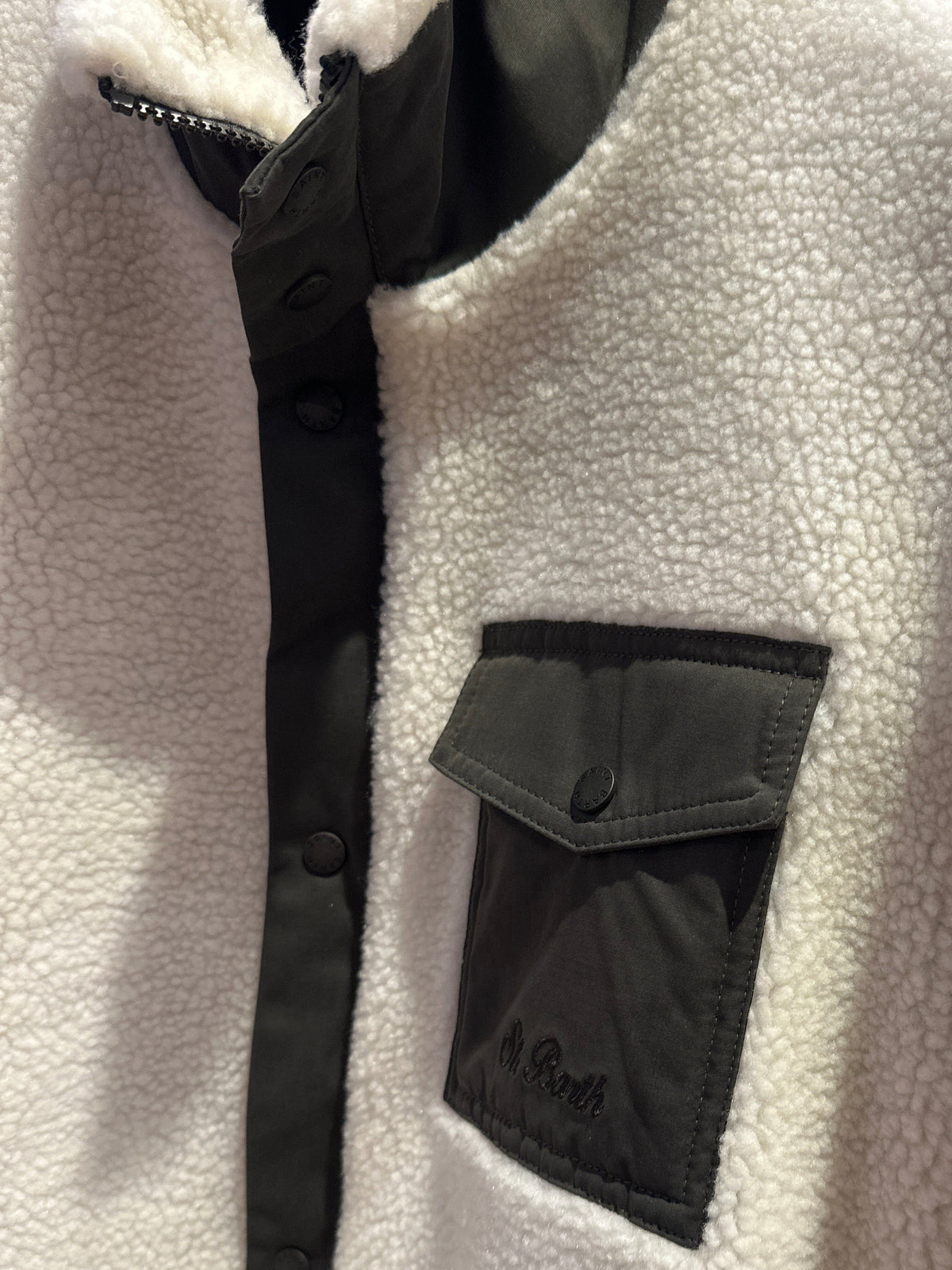Giacca sherpa uomo Saint Barth avorio