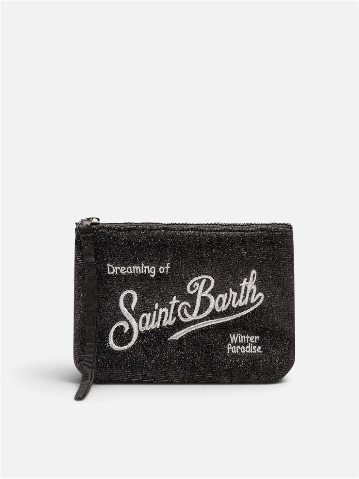 Pochette glitter black Aline Saint Barth
