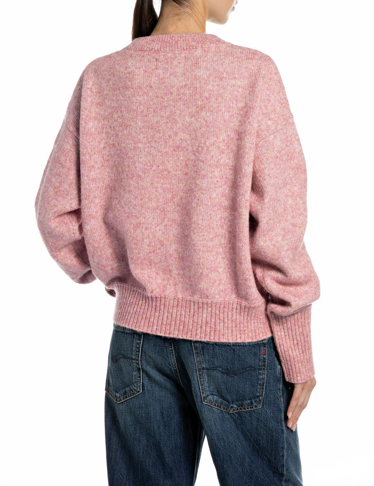 Maglia girocollo salmone melange Replay