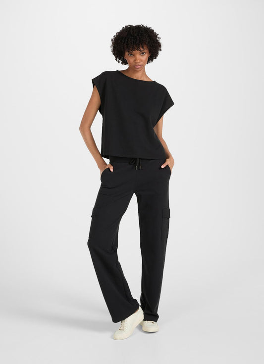 Pantalone cargo felpa nero