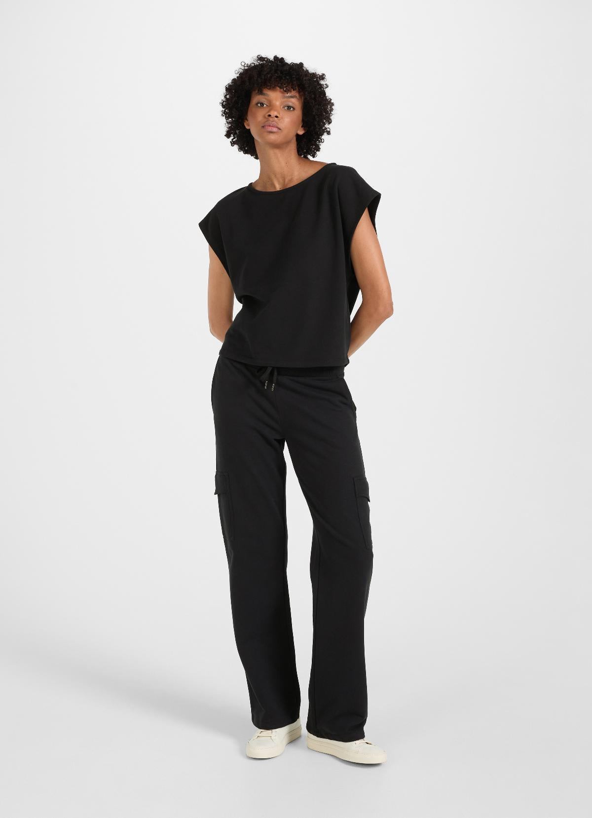 Pantalone cargo felpa nero
