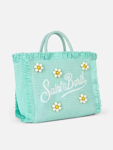 Borsa Colette flower beads acqua Mc2 Saint Barth